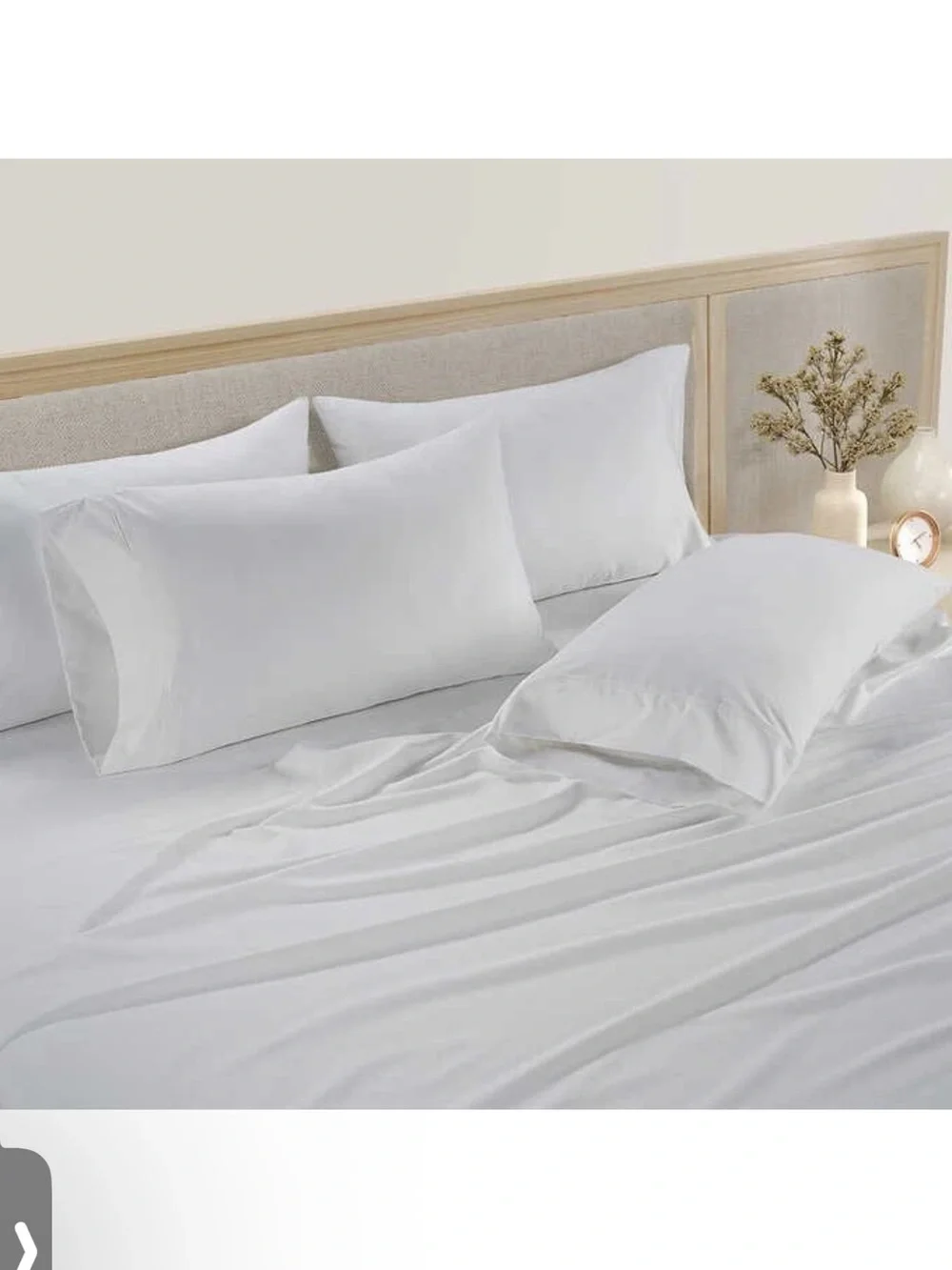 Hotel Signature Sateen 800TC 100% Cotton  6 Pcs Sheet Set Full Size White